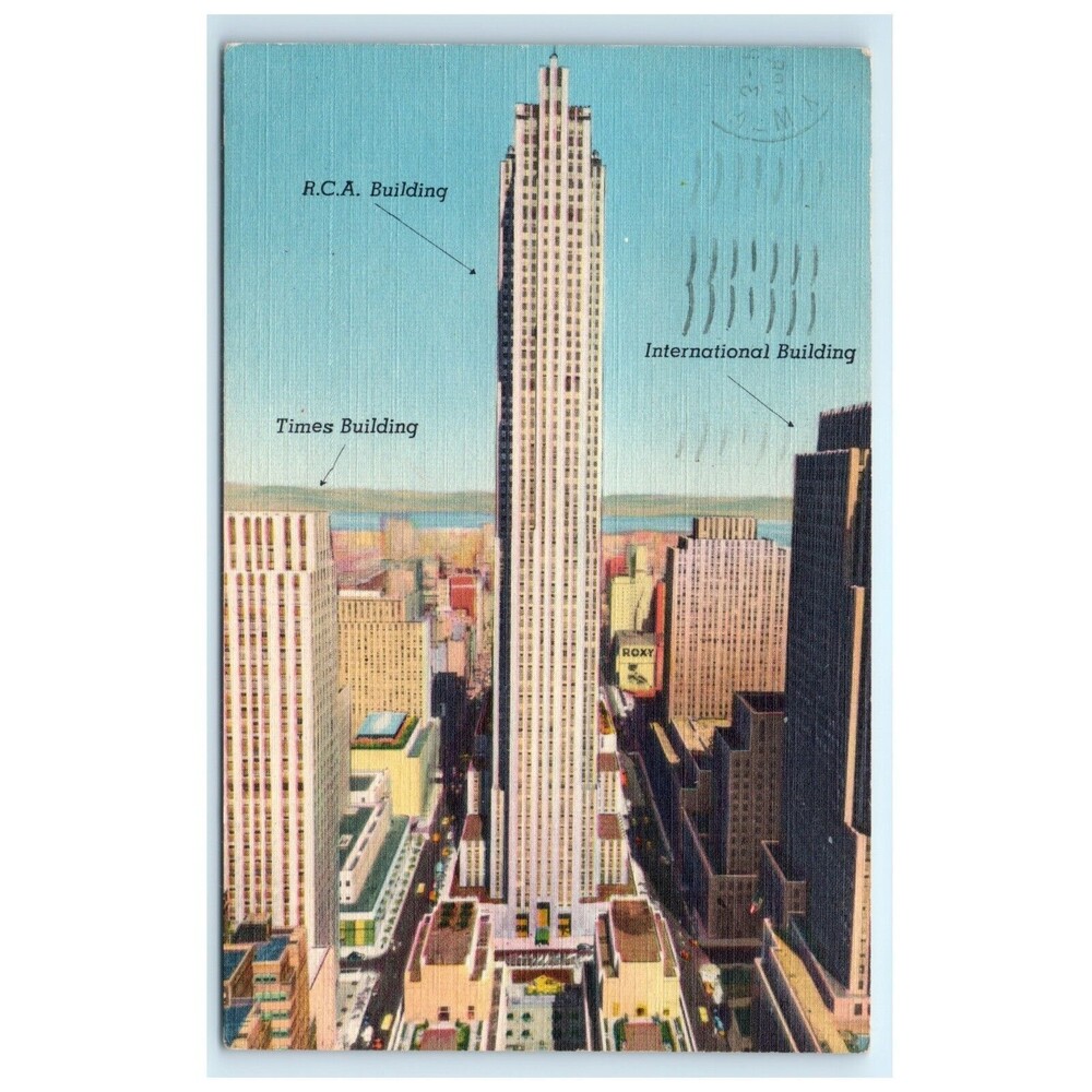 VTG Postcard New York City Rockefeller Center Times RCA International Buildings